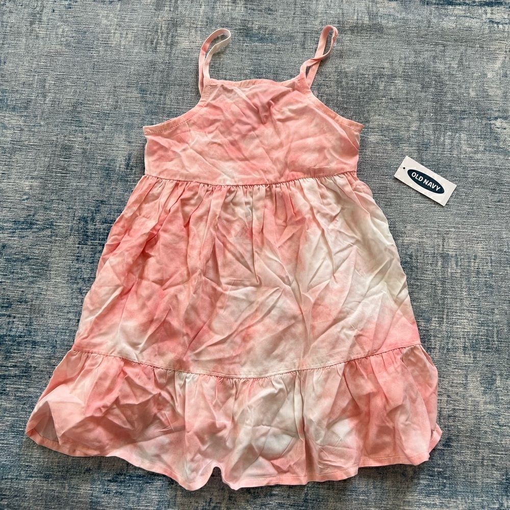 NWT! Old Navy Pink White Tie Dye Summer Dress 2T